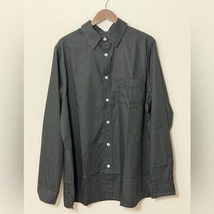 KingSize Black Button-Down Shirt